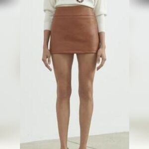 ronny kobo Faux Leather Mini Skirt Brown Size XS